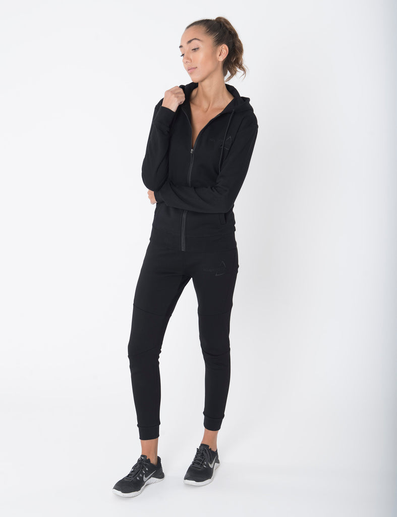 Sculpted Black Zip Hoodie