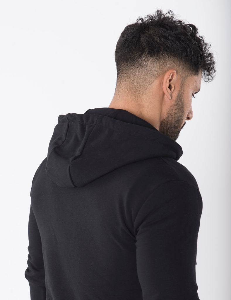 Sculpted Black Zip Hoodie