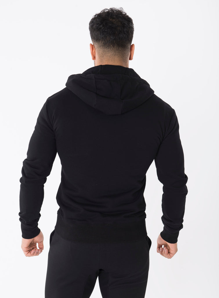 Sculpted Black Zip Hoodie